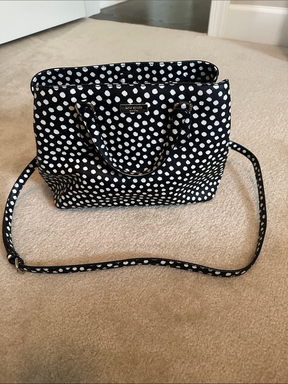 Kate Spadw Black & White Polka Dot Crossbody and Handheld Satchel